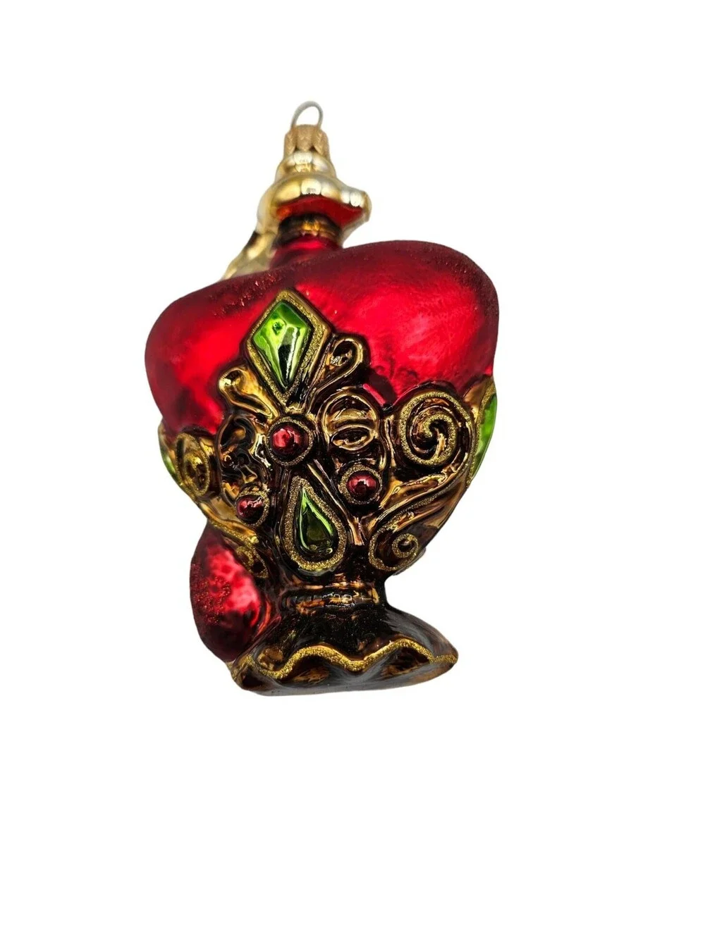Vintage Dillard's Trimmings Ornate Blown Glass Ornament French Perfume Bottle 5
